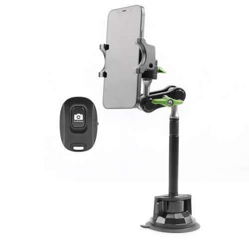 Suction Cup Phone Holder with Extension Rod & Bluetooth Remote, UBA-01LB